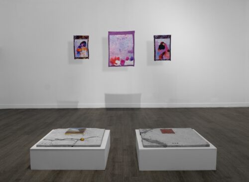 Reginald O’Neal explored concrete as a material for the first time for his work in “Suns + Shadows” 