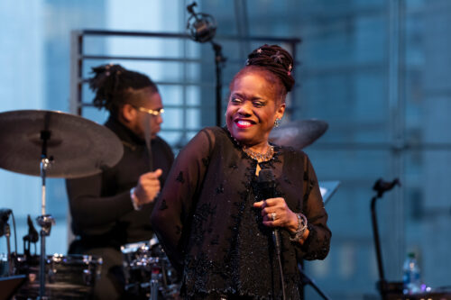 Samara Joy may be a star onstage, but her social media presence is more that of an unretouched downhome girl from the Bronx than a diva. At 26, she only recently moved from her family’s home (where she stores her five Grammys) to her own apartment in Harlem. (Photo by Gus Black, courtesy artist management)