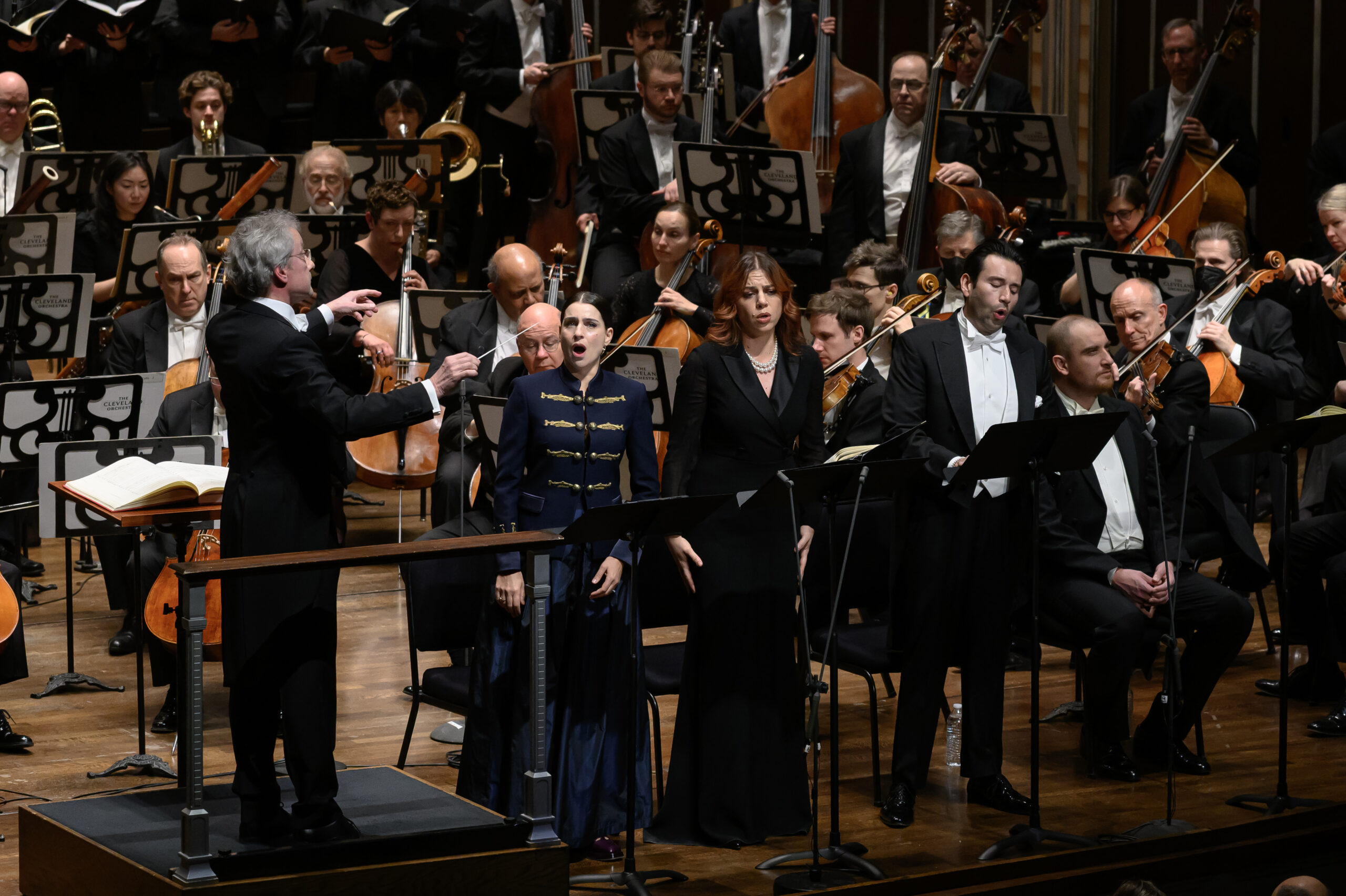 Music director Franz Welser-Möst leads The Cleveland Orchestra during rehearsals for Verdi’s “Requiem,” with soprano Asmik Grigorian, alongside mezzo-soprano Deniz Uzun, tenor Joshua Guerrero and bass Tareq Nazmi.
