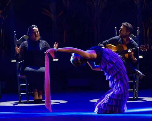 Singer May Fernández, dancer Sara Baras and guitarist Keko Baldomero all hail from the southern port city ofCádiz, one of the cradles of flamenco. (Photo by Sofia Wittert, courtesy of the Adrienne Arsht Center)