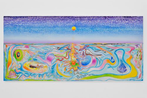 Alejandro Piñeiro Bello, El Abrazo Del Mar, 2025, Oil on linen, 65 x 140 in. Photo by Rodrigo Gaya, courtesy of KDR, Miami, FL 