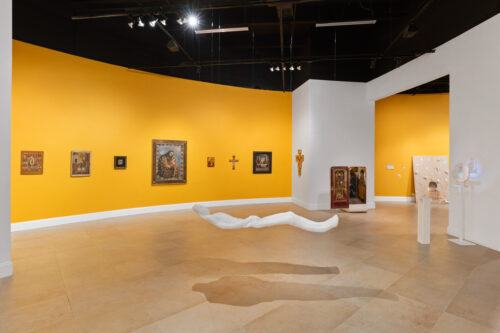 Installation view of “The Light of the World,” curated by Carol Damian and Adriana Herrera, at the Olga M. and Carlos A. Saladrigas Gallery at Belen Jesuit Preparatory School, on view through Wednesday, May 6. (Photo by Phillip Karp, courtesy of Ignacio Font)